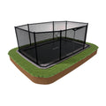 North 17 ft × 12 ft Rectangle In-Ground Trampoline with safety net