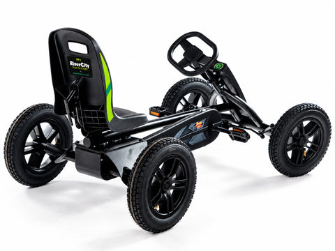 REX XM-4 pedal kart, rear three-quarter preproduction view