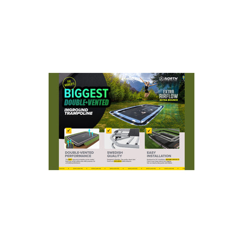 North double-vented trampoline construction overview