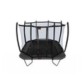 Front view of the Avyna 10 ft × 14 ft above-ground trampoline