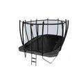 Side view of the Avyna 10 ft × 14 ft above-ground trampoline