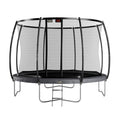 Avyna Pro-Line 12 ft Round above-ground trampoline curved-pole enclosure view