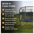 Avyna Pro-Line 12 ft Round above-ground trampoline enclosure corner detail