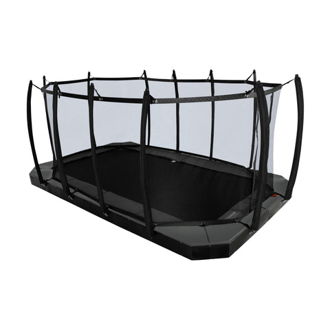 Avyna Pro-Line MAX 12 ft × 18 ft rectangle in-ground trampoline with safety enclosure