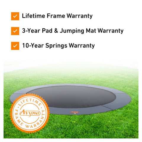 Avyna Pro-Line 14 ft round in-ground trampoline warranty overview