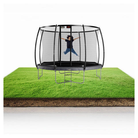 Avyna Pro-Line 15 ft Round above-ground trampoline enclosure entry detail