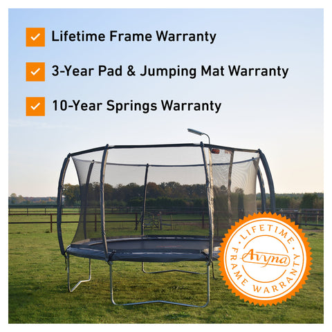 Avyna Pro-Line 15 ft Round above-ground trampoline enclosure frame detail