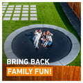 Avyna Pro-Line 15 ft round in-ground trampoline family lifestyle view