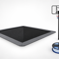Avyna 15 by 15 ft square in-ground trampoline bundle with LED light kit and basketball hoop