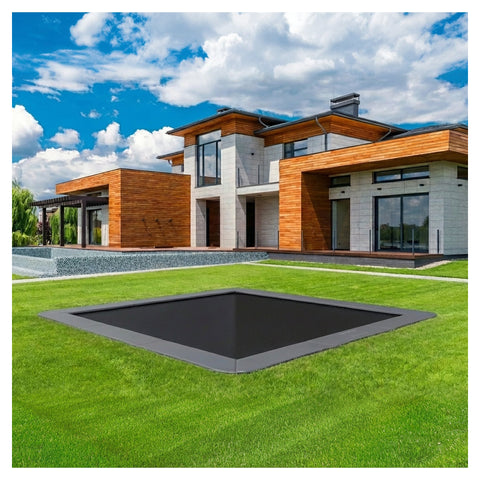 Avyna Pro-Line MAX 15 ft × 15 ft square in-ground trampoline clean backyard product view