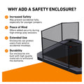 Avyna Pro-Line MAX 15 ft × 15 ft square in-ground trampoline partial safety-enclosure overview