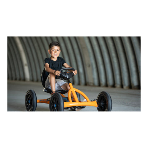 BERG Buddy B-Orange pedal kart in use