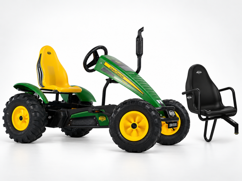 BERG XL John Deere pedal kart bundle with black passenger seat