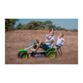 Two riders using a BERG Passenger Seat on an XL pedal kart