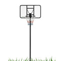 EXPLODE basketball hoop beside an in-ground trampoline