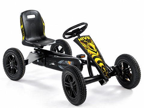 HIVE XM-4 pedal kart, front three-quarter preproduction view