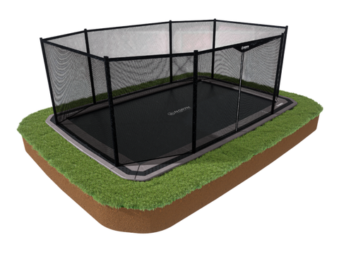 North 17 by 12 ft rectangular trampoline with safety enclosure