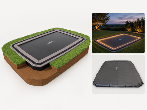 North 15 ft × 10 ft Complete In-Ground Bundle — LEDs + Cover