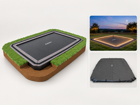 North 17 ft × 12 ft Complete In-Ground Bundle — LEDs + Cover