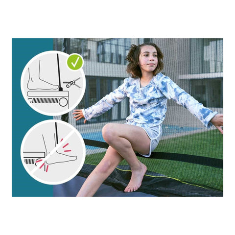 North trampoline padded enclosure safety detail