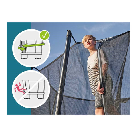 North trampoline flexible safety-enclosure support detail