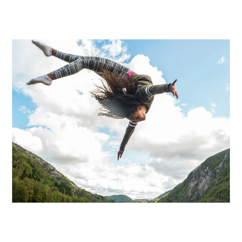 Athlete jumping on a North trampoline