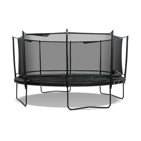 North Legend 16 × 11 ft oval above-ground trampoline with enclosure
