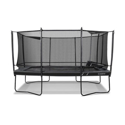 North Legend 17.5 × 12 ft rectangle above-ground trampoline with enclosure