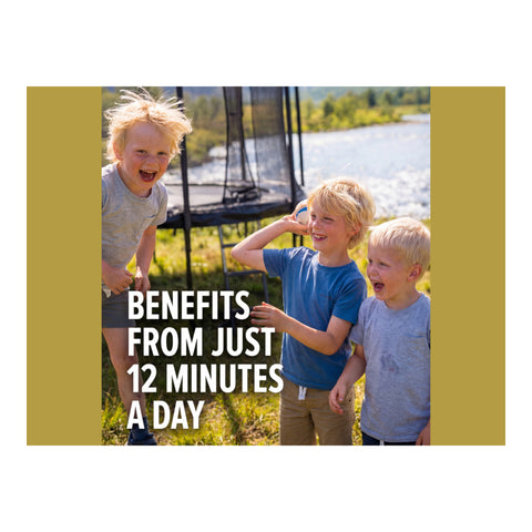 Children outdoors with North trampoline activity benefits