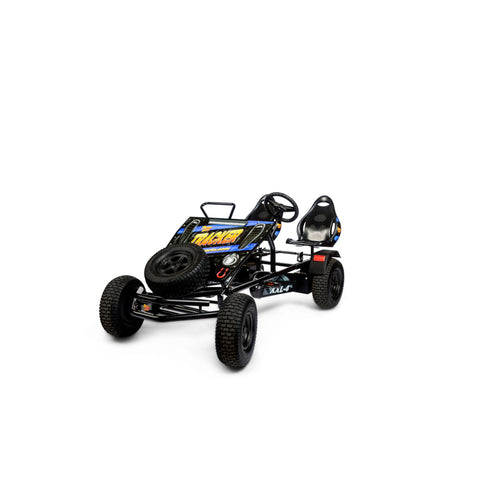 Prime Tracker XXL-4 Blue tandem pedal kart side view
