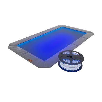 Universal LED lighting system installed on an in-ground trampoline